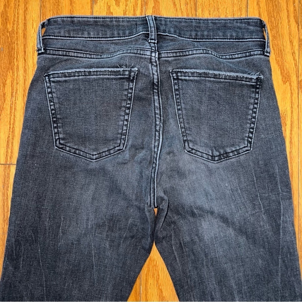 ZARA Charcoal Black Skinny Ankle Jeans With Side Lace Up Detailing Size 4 - Picture 7 of 9